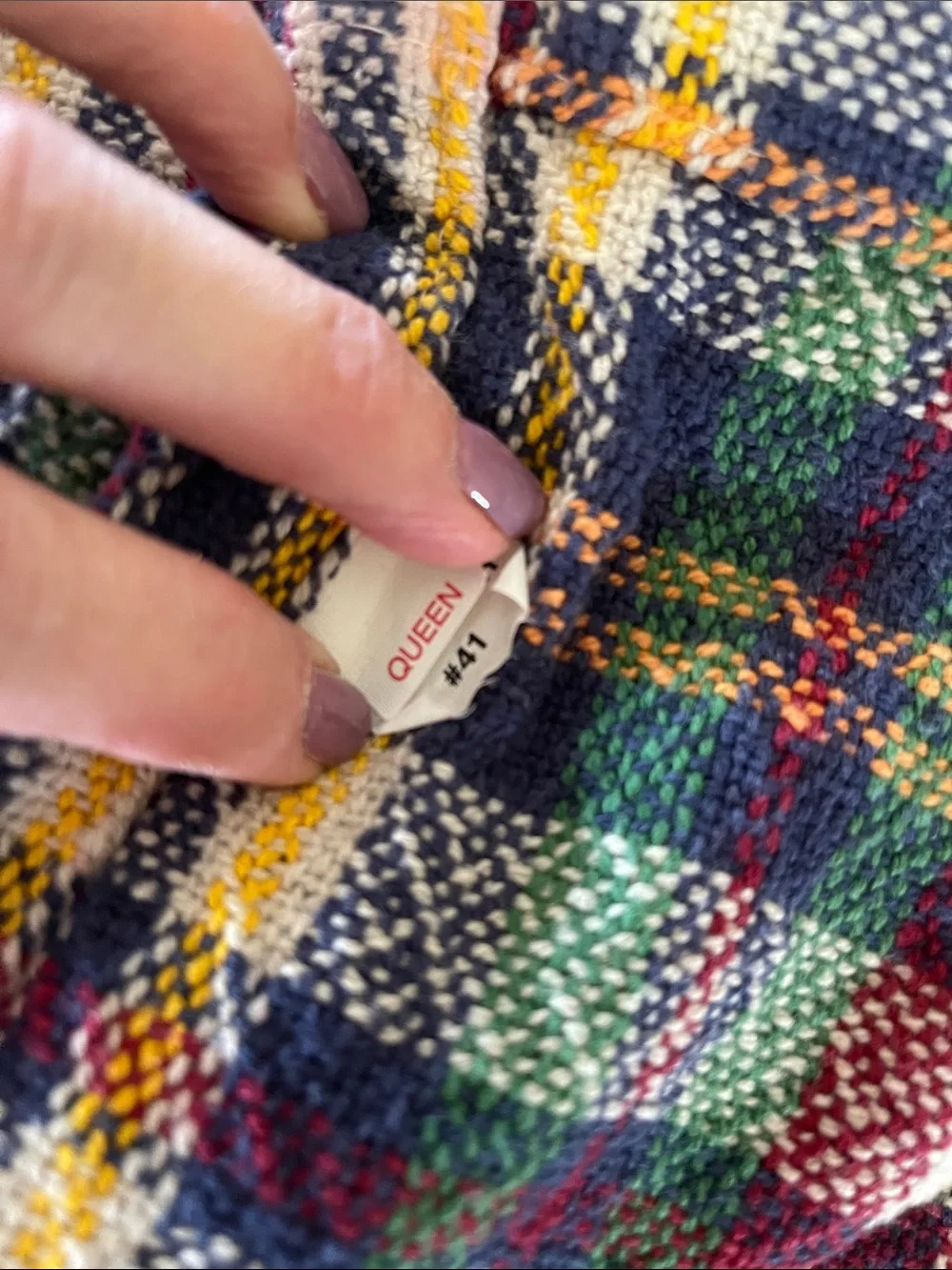 Ralph Lauren Vintage Heritage Tartan Plaid Cotton Queen Size Blanket